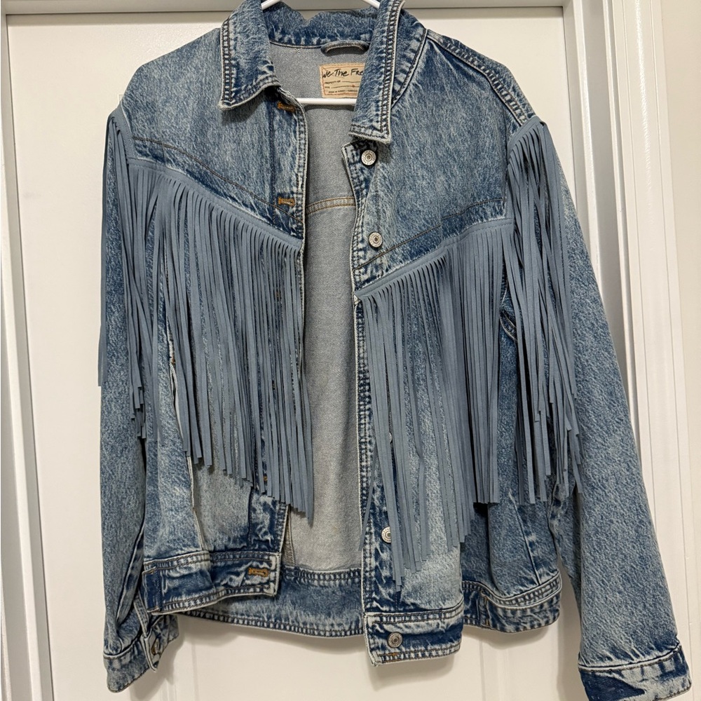 Free People After Hours Fringe Jean Jacket
